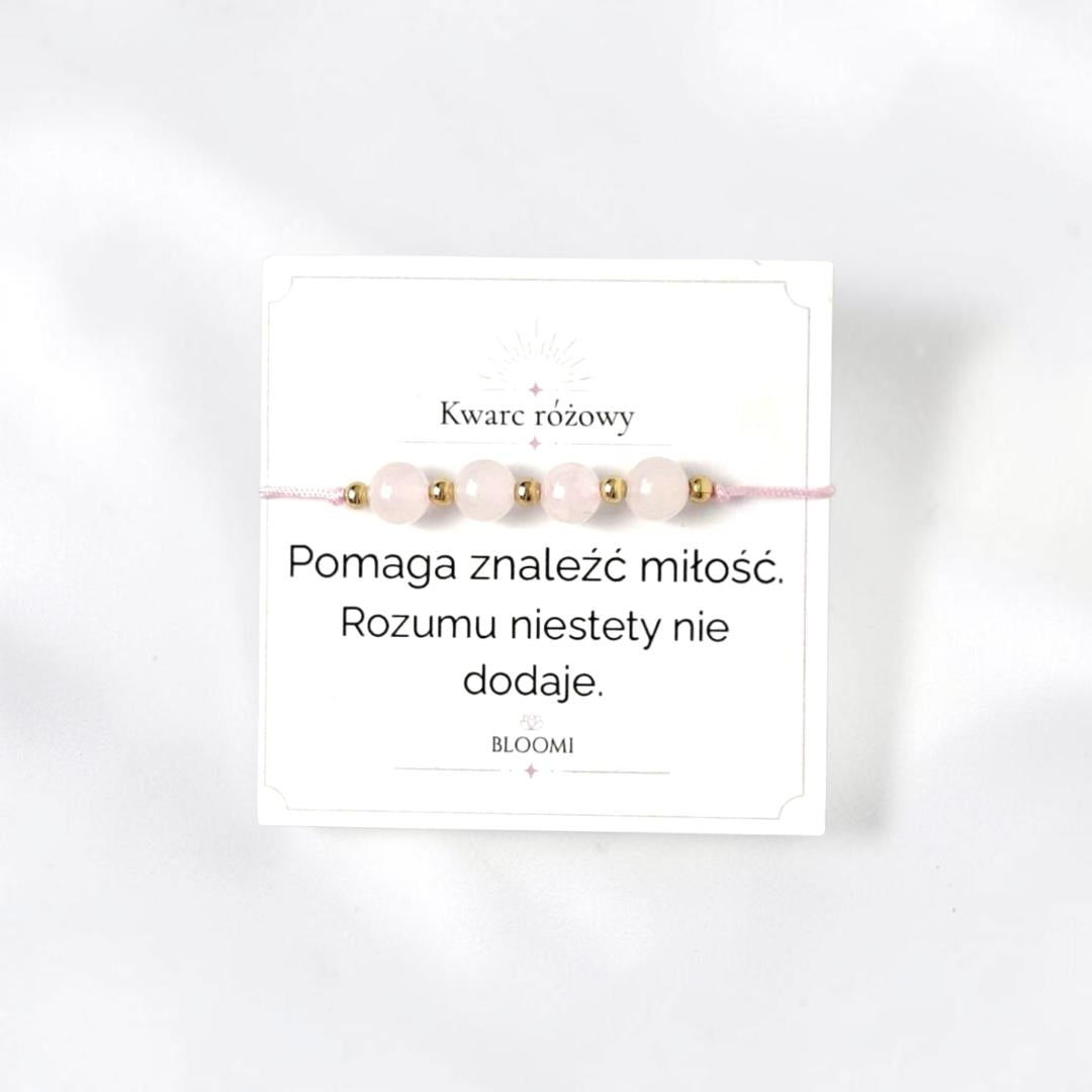 Bransoletka z kwarcem różowym