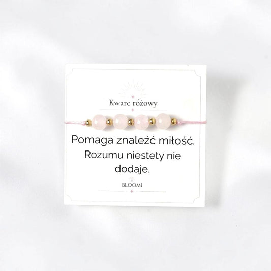 Bransoletka z kwarcem różowym