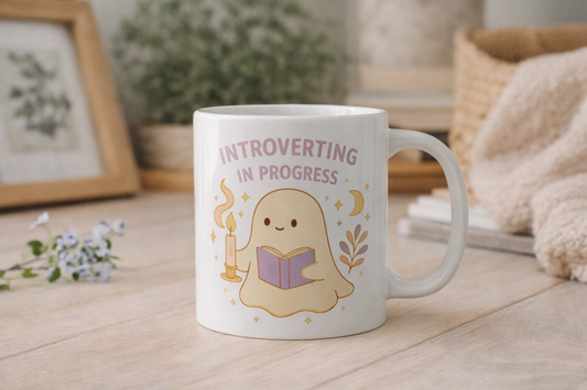 Kubek z nadrukiem Introverting in progress