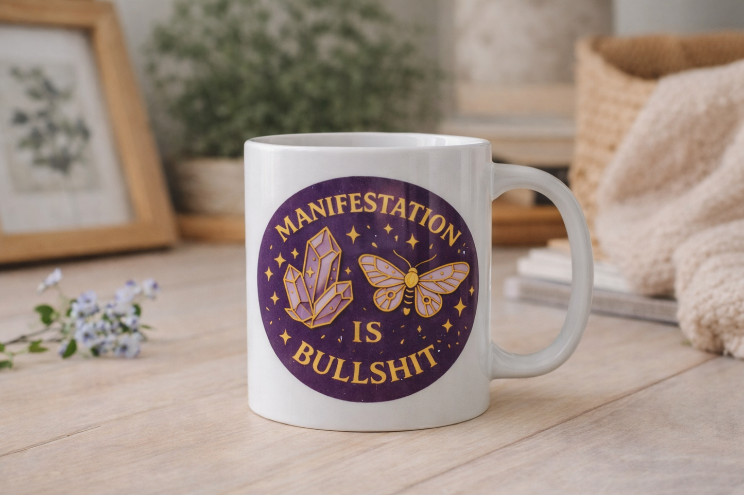 Kubek z nadrukiem Manifestation is bullshit