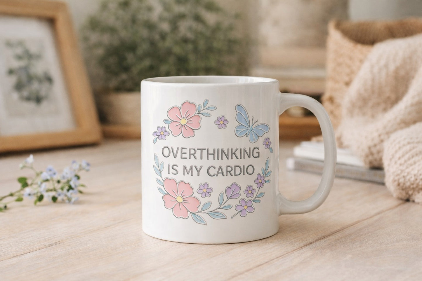 Kubek z nadrukiem Overthinking is my cardio